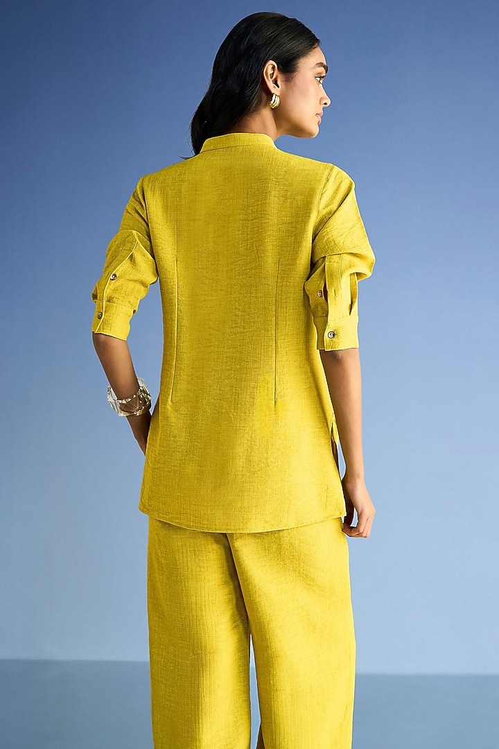 Chartreuse-Colored Organic Cotton & Recycled Polyester Top by Dash and Dot at Pernia's Pop Up Shop