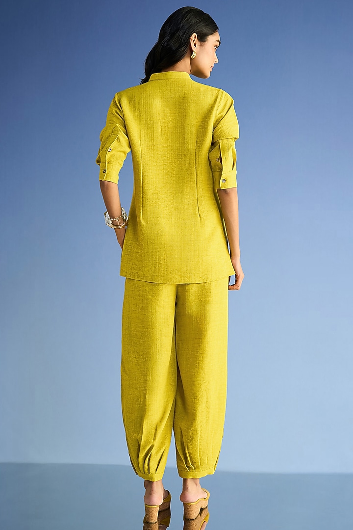 Chartreuse-Colored Organic Cotton & Recycled Polyester Co-Ord Set by Dash and Dot at Pernia's Pop Up Shop