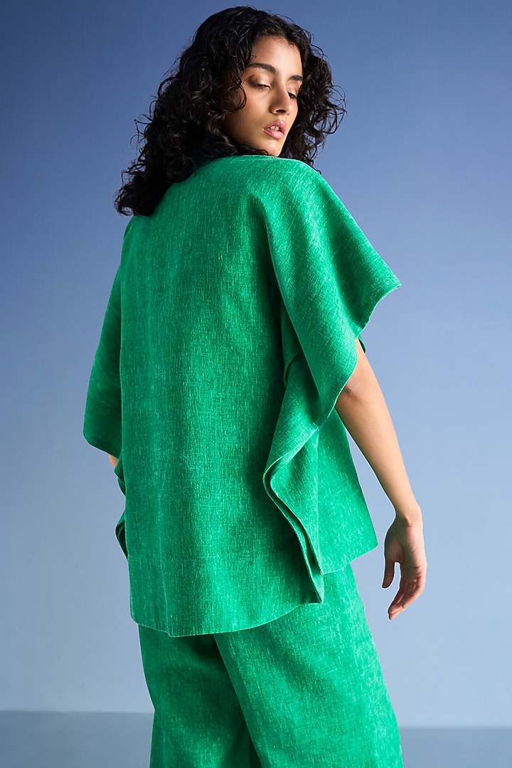 Green Organic Cotton & Recycled Polyester Kaftan Top by Dash and Dot at Pernia's Pop Up Shop