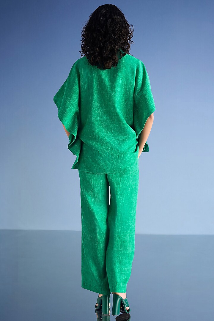 Green Organic Cotton & Recycled Polyester Pants by Dash and Dot at Pernia's Pop Up Shop