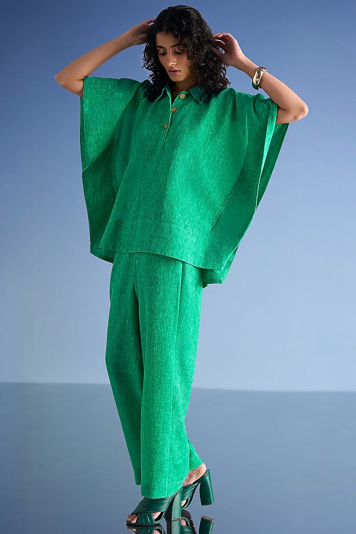 Green Organic Cotton & Recycled Polyester Co-Ord Set by Dash and Dot at Pernia's Pop Up Shop
