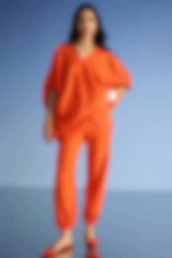 Tangerine Organic Cotton & Recycled Polyester Co-Ord Set by Dash and Dot at Pernia's Pop Up Shop