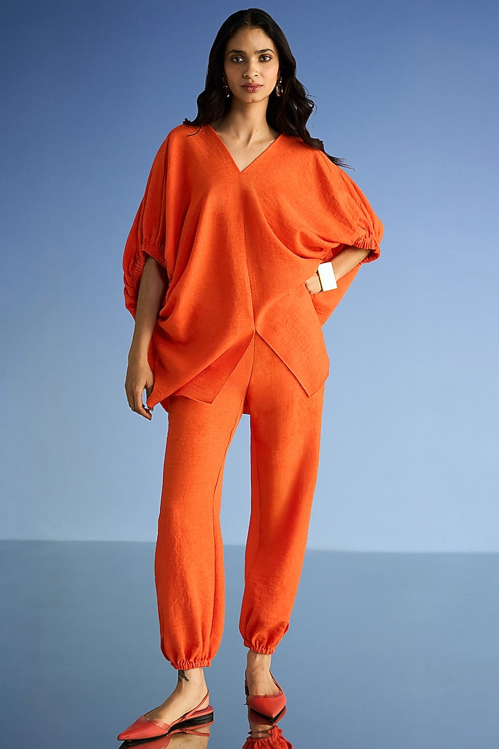 Tangerine Organic Cotton & Recycled Polyester Co-Ord Set by Dash and Dot at Pernia's Pop Up Shop