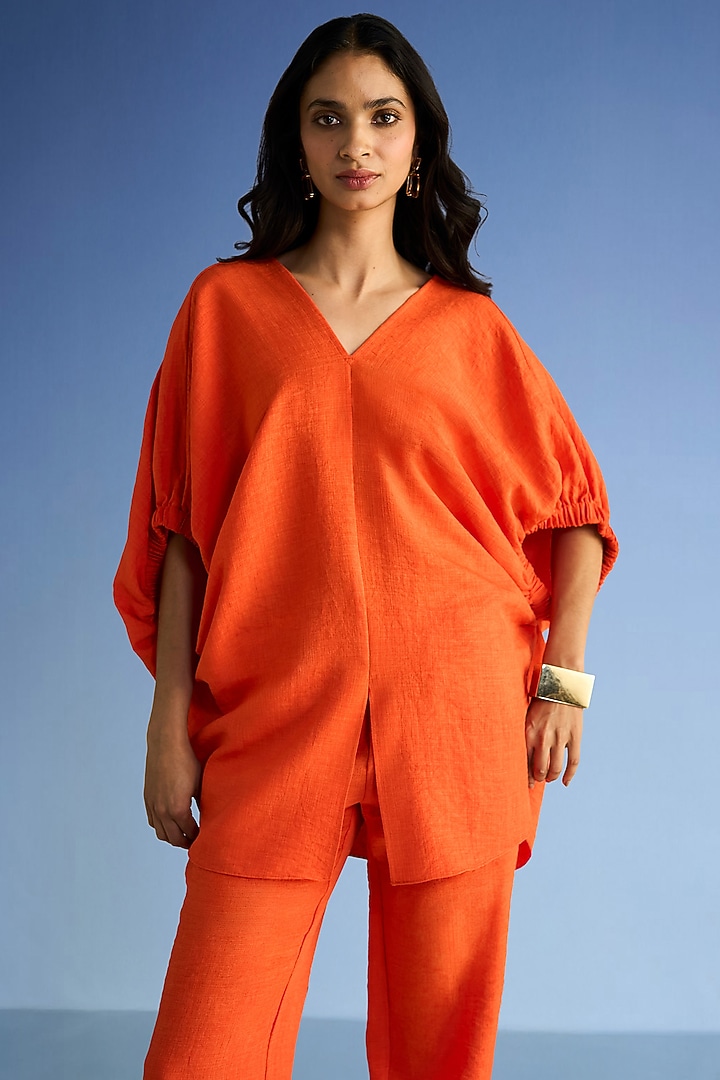 Tangerine Organic Cotton & Recycled Polyester Co-Ord Set by Dash and Dot at Pernia's Pop Up Shop