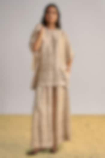 Sand & Ivory Viscose Printed Boxy Top by Dash and Dot at Pernia's Pop Up Shop