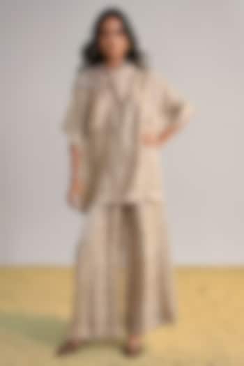 Sand & Ivory Viscose Printed Wide-Legged Pants by Dash and Dot at Pernia's Pop Up Shop