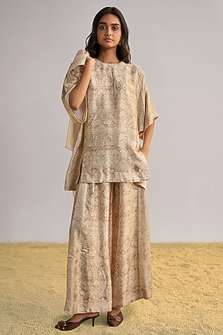 Sand & Ivory Viscose Printed Co-Ord Set by Dash and Dot