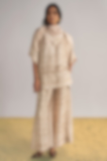 Sand & Ivory Viscose Printed Co-Ord Set by Dash and Dot at Pernia's Pop Up Shop