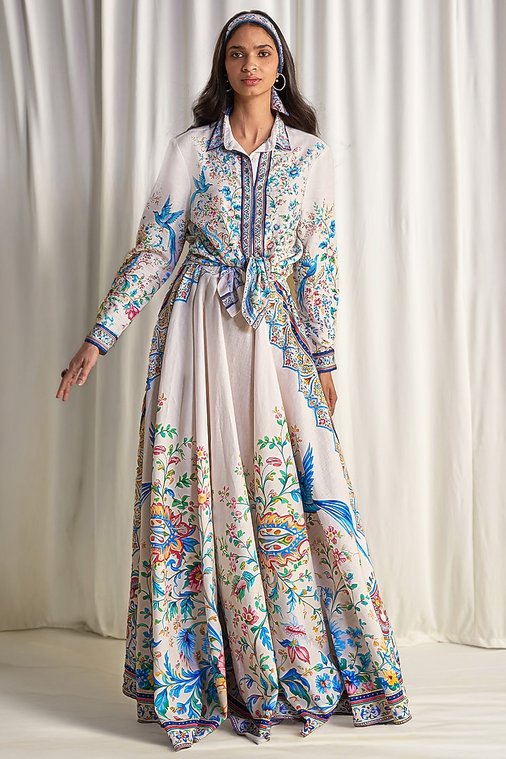 Multi-Colored Organic Cotton Printed Skirt by Dash and Dot at Pernia's Pop Up Shop