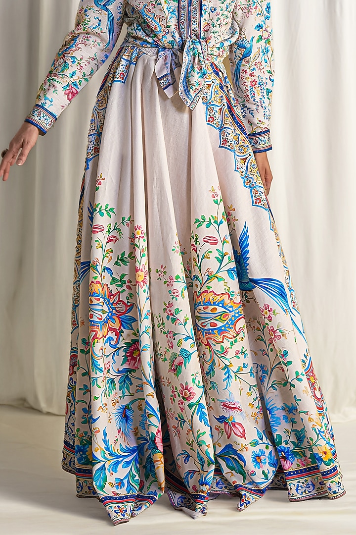 Multi-Colored Organic Cotton Printed Skirt by Dash and Dot at Pernia's Pop Up Shop