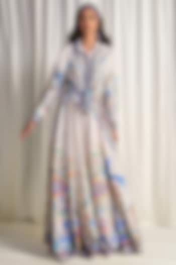 Multi-Colored Linen Botanical Printed Skirt Set by Dash and Dot at Pernia's Pop Up Shop