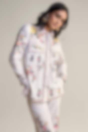 Multi-Colored Organic Poplin Thread Embroidered Shirt by Dash and Dot at Pernia's Pop Up Shop