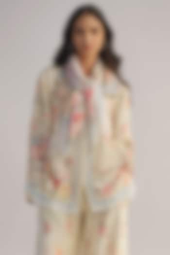 Multi-Colored Viscose Floral Printed Shirt With Scarf by Dash and Dot at Pernia's Pop Up Shop