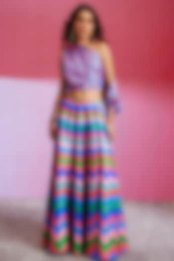 Multi-Colored Polyester Printed Maxi Skirt Set by Dash and Dot at Pernia's Pop Up Shop