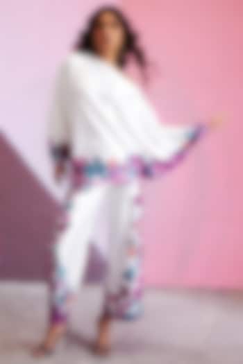 White Polyester Floral Printed Co-Ord Set by Dash and Dot at Pernia's Pop Up Shop