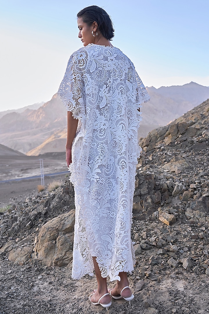 lace summer maxi dress Women's Boho Maxi Lace V Neck Flare Sleeve Dress Summer Party Beach Sundress