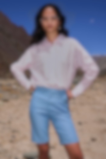 Multi-Colored Organic Cotton Sorosky Striped High-Low Shirt by Dash and Dot at Pernia's Pop Up Shop