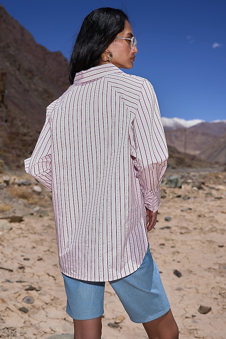 Multi-Colored Organic Cotton Sorosky Striped High-Low Shirt by Dash and Dot at Pernia's Pop Up Shop