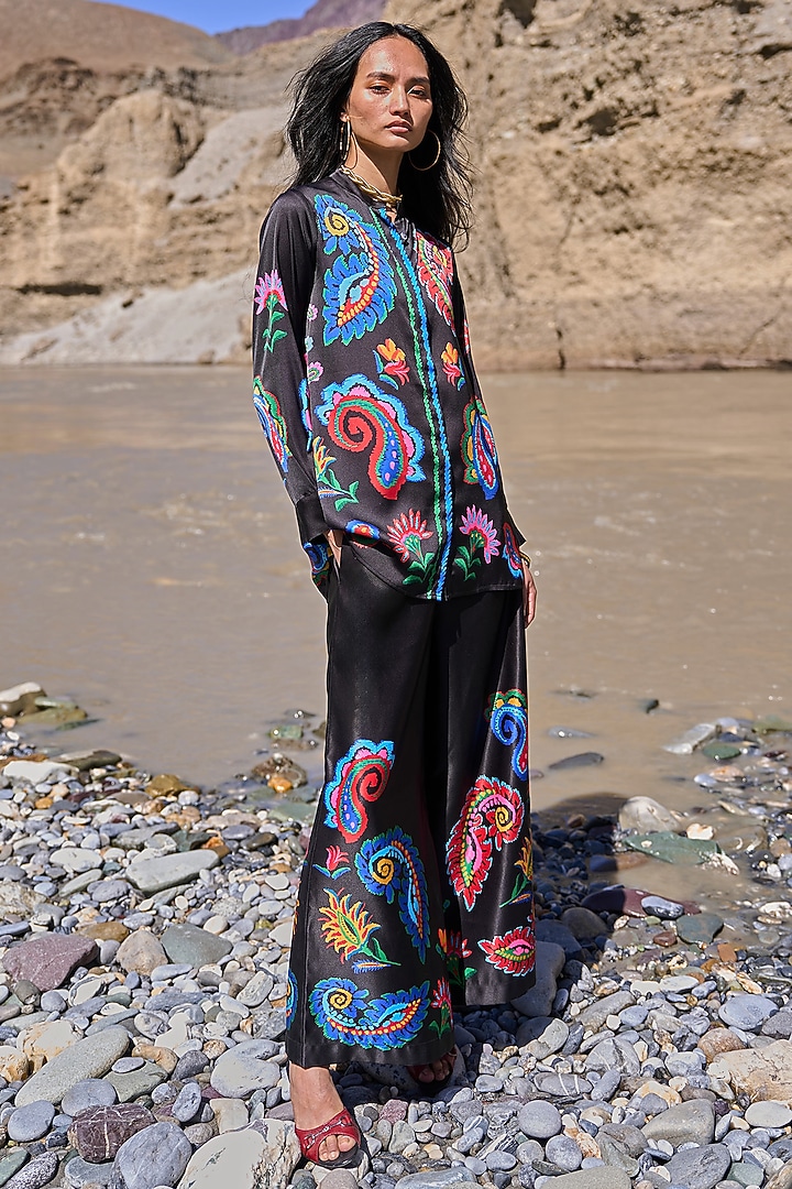 Multi-Colored Recycled Polyester Paisley Floral Printed Top by Dash and Dot at Pernia's Pop Up Shop