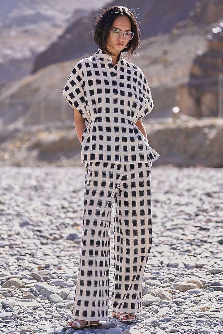 Multi-Colored Organic Cotton Checkered Printed Co-Ord Set by Dash and Dot at Pernia's Pop Up Shop