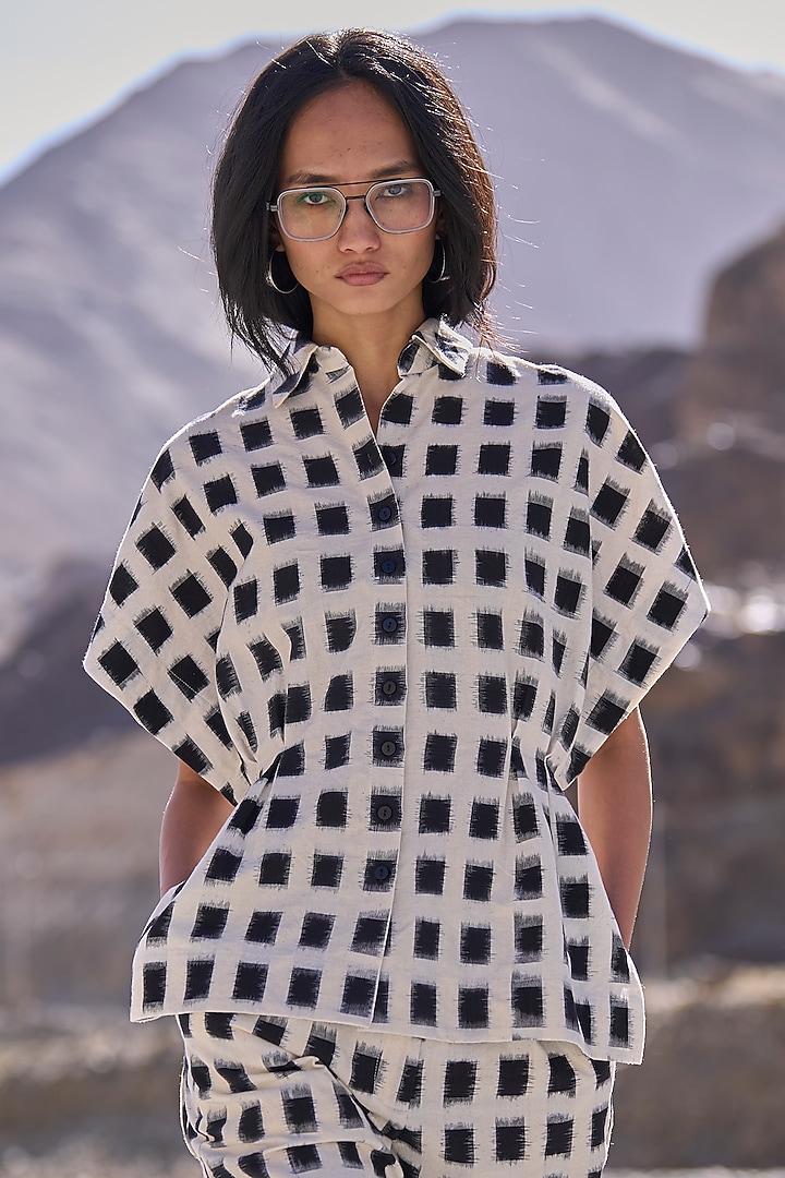 Multi-Colored Organic Cotton Checkered Printed Co-Ord Set by Dash and Dot at Pernia's Pop Up Shop