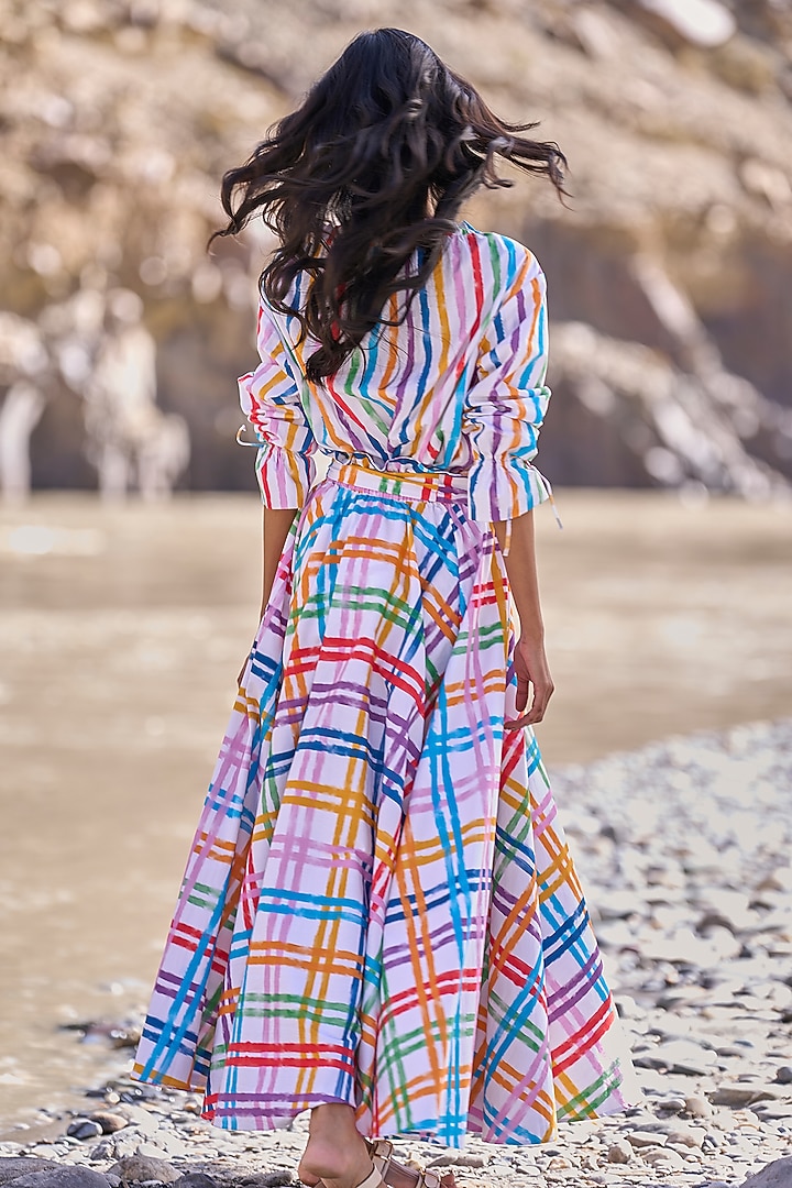 Multi-Colored Organic Cotton Poplin Striped Top by Dash and Dot at Pernia's Pop Up Shop