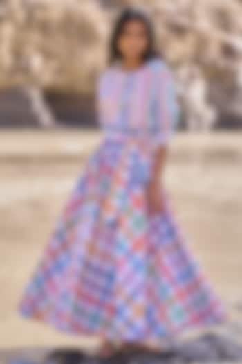 Multi-Colored Organic Cotton Poplin Checkered Maxi Skirt by Dash and Dot at Pernia's Pop Up Shop