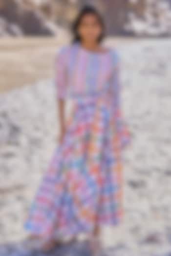 Multi-Colored Organic Cotton Poplin Checkered Maxi Skirt Set by Dash and Dot at Pernia's Pop Up Shop