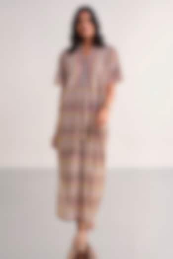 Multi-Colored Recycled Polyester Chevron Printed Maxi Summer Dress by Dash and Dot at Pernia's Pop Up Shop