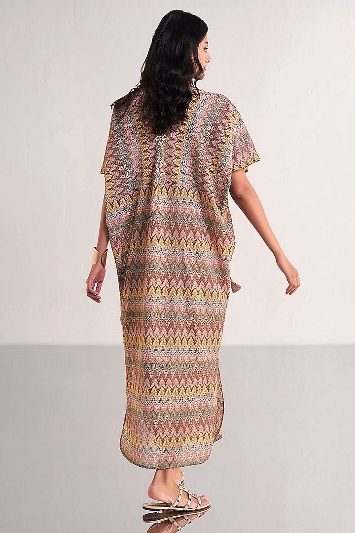 Multi-Colored Recycled Polyester Chevron Printed Maxi Summer Dress by Dash and Dot at Pernia's Pop Up Shop
