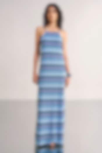 Multi-Colored Recycled Polyester Chevron Printed Maxi Summer Dress by Dash and Dot at Pernia's Pop Up Shop