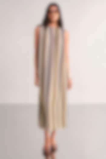 Multi-Colored Recycled Polyester Knitted Striped Maxi Summer Dress by Dash and Dot at Pernia's Pop Up Shop
