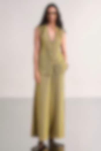 Multi-Colored Recycled Polyester Striped Wide-Leg Pants by Dash and Dot at Pernia's Pop Up Shop
