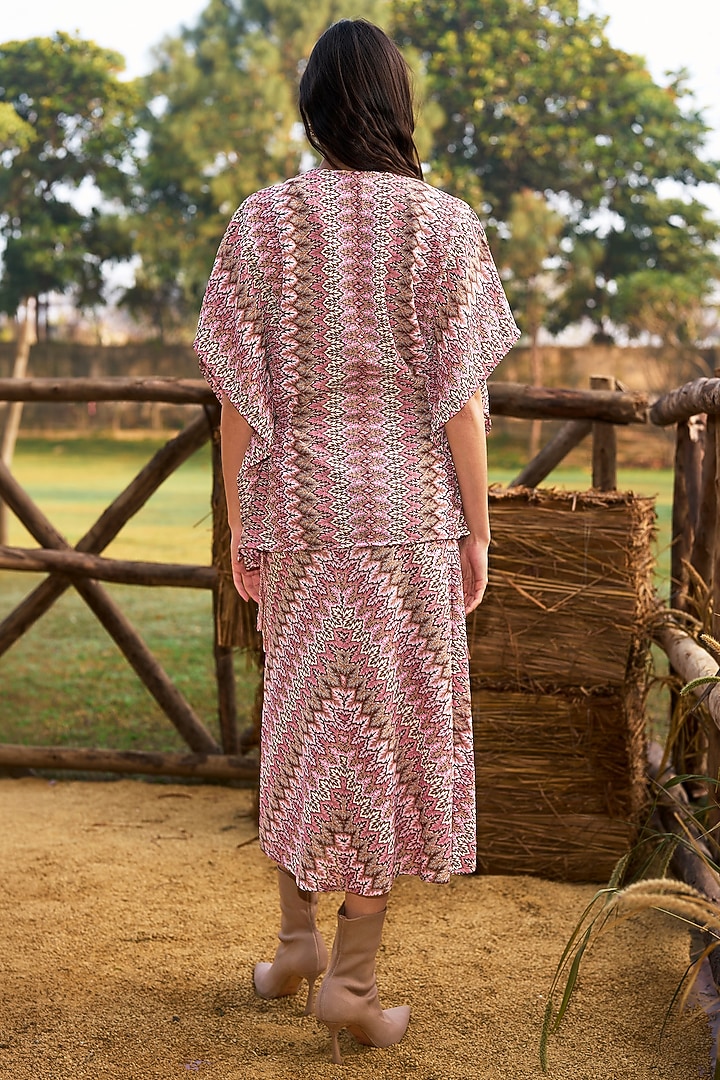 Multi-Colored Recycled Polyester Chevron Knit Skirt Set by Dash and Dot at Pernia's Pop Up Shop