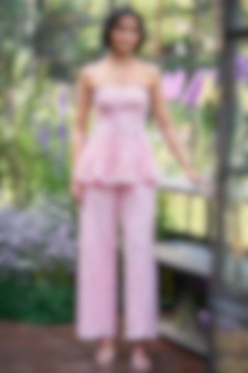Pastel Pink Organic Viscose Floral Co-Ord Set by Dash and Dot at Pernia's Pop Up Shop