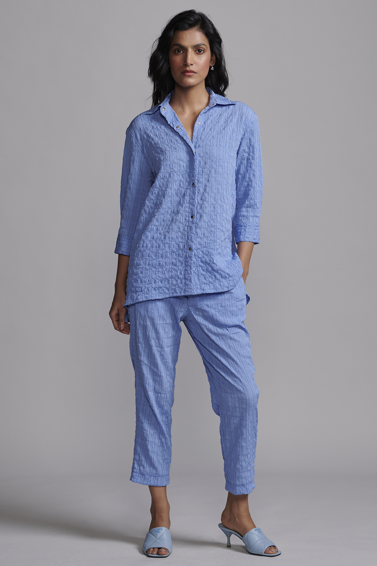 Sky Blue Recycled Polyester Co-ord Set by Dash and Dot at Pernia's Pop Up Shop