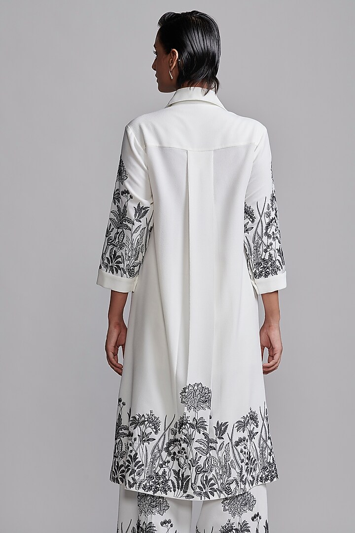Ivory Organic Viscose Floral Embroidered Co-Ord Set by Dash and Dot at Pernia's Pop Up Shop