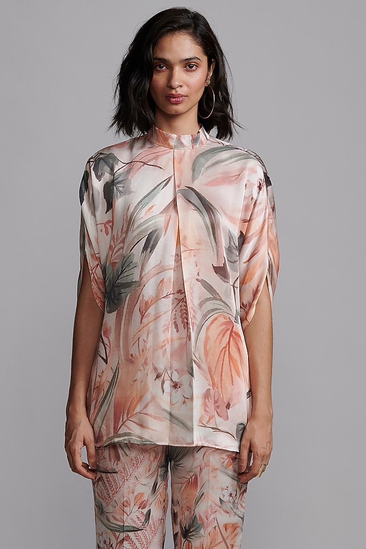 Multi-Colored Viscose Leaf Printed Co-Ord Set by Dash and Dot at Pernia's Pop Up Shop