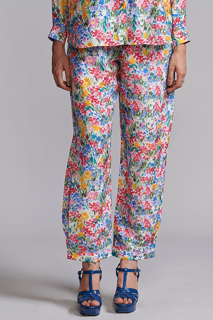 Multi-Colored Viscose & Linen Hand-Painted Blazer Set by Dash and Dot at Pernia's Pop Up Shop