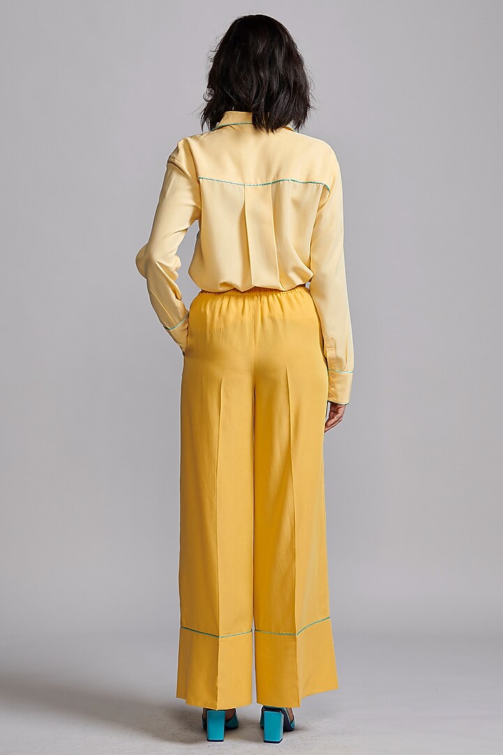 Ochre Yellow Tencel Pant Set by Dash and Dot at Pernia's Pop Up Shop