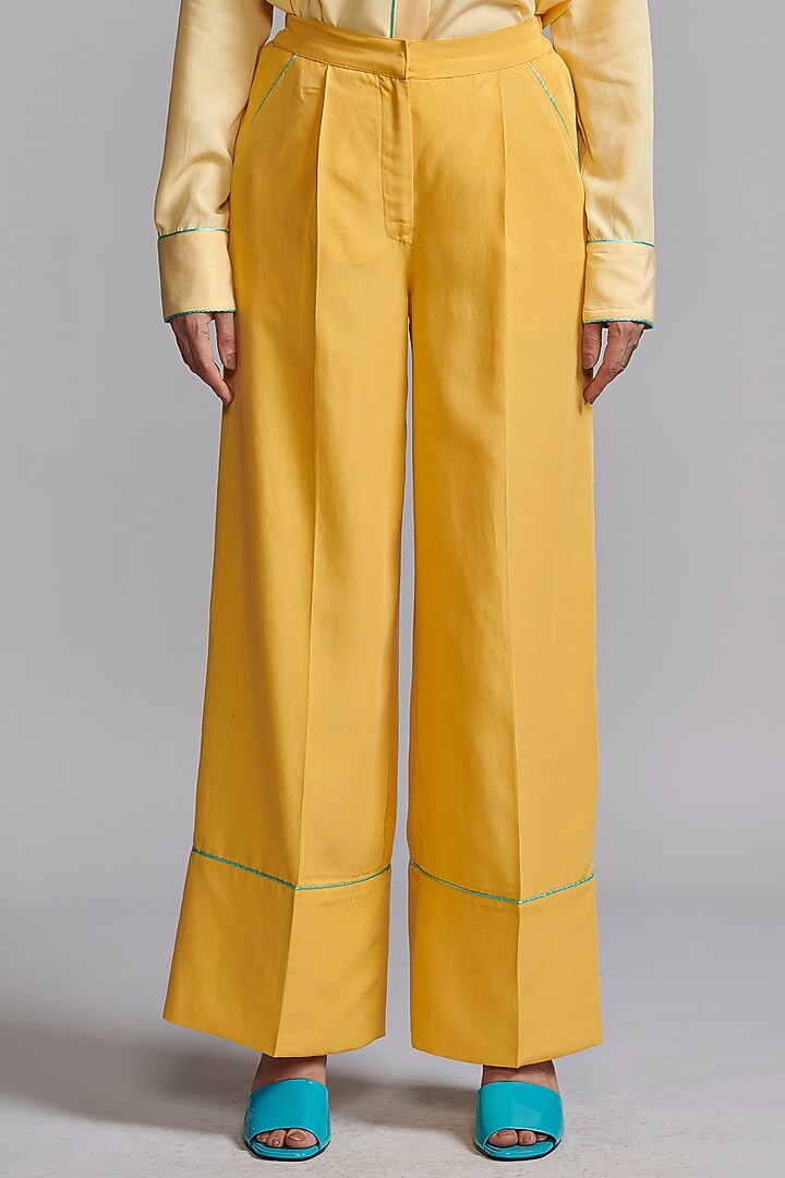 Ochre Yellow Tencel Pant Set by Dash and Dot at Pernia's Pop Up Shop