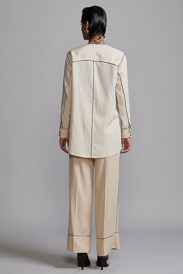 Off-White Tencel Pant Set by Dash and Dot at Pernia's Pop Up Shop