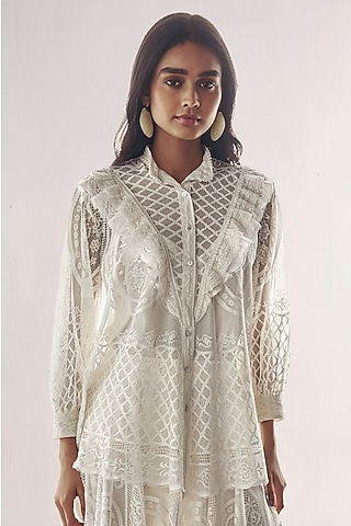White Recycled Polyester Shirt by Dash and Dot
