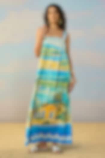 Multi-Colored Organic Cotton Printed Maxi Summer Dress by Dash and Dot at Pernia's Pop Up Shop
