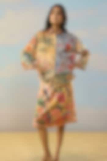 Multi-Colored Viscose Tropical Printed Mini Skirt by Dash and Dot at Pernia's Pop Up Shop