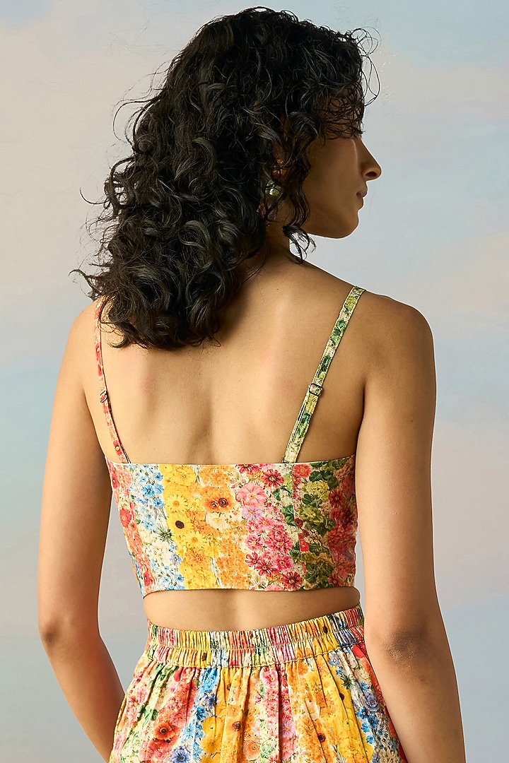 Multi-Colored Organic Cotton Botanical Printed Bralette by Dash and Dot at Pernia's Pop Up Shop