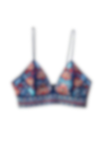 Denim Embroidered Bralette by Dash and Dot