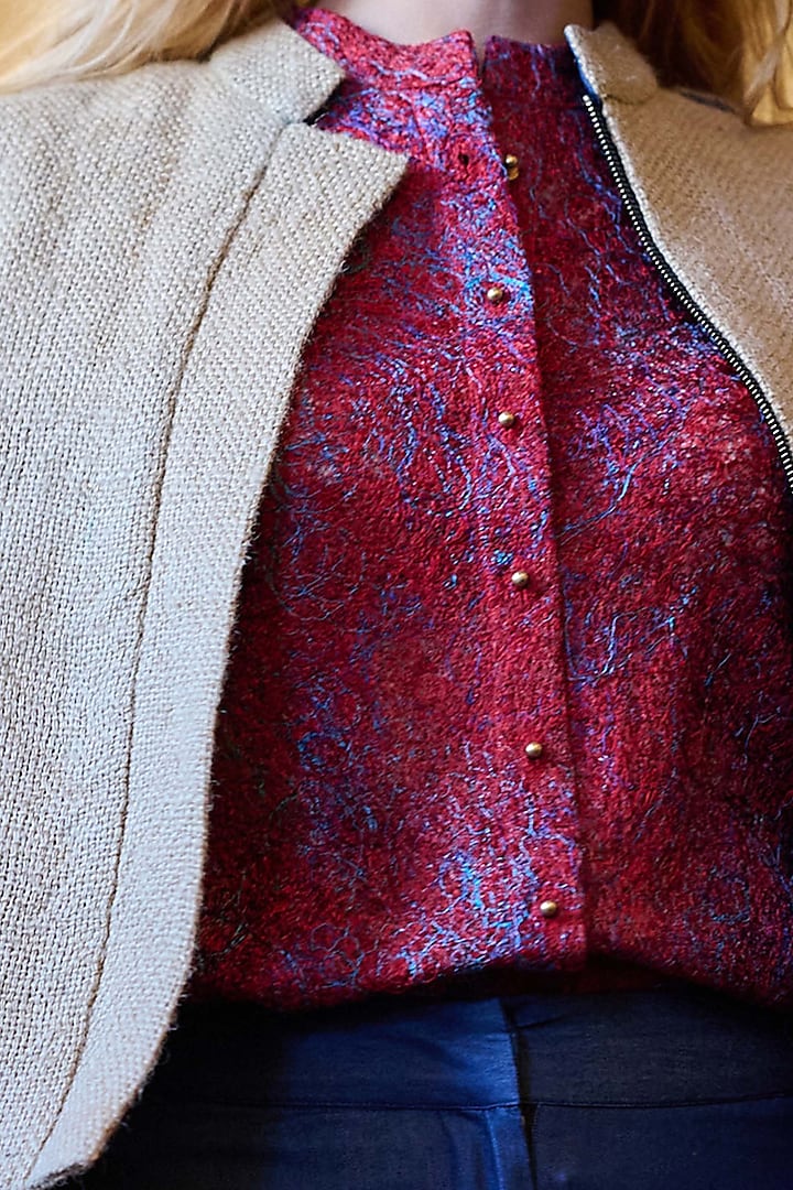 Multi-Colored Embroidered Button-Down Shirt by Dash and Dot at Pernia's Pop Up Shop