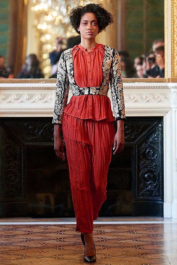 Rust Hand-Crushed Harem Pants by Dash and Dot at Pernia's Pop Up Shop