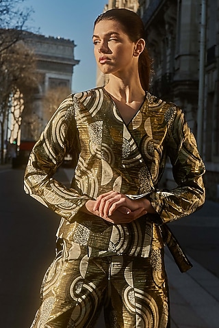 Golden & Black Wrapped Top by Dash and Dot